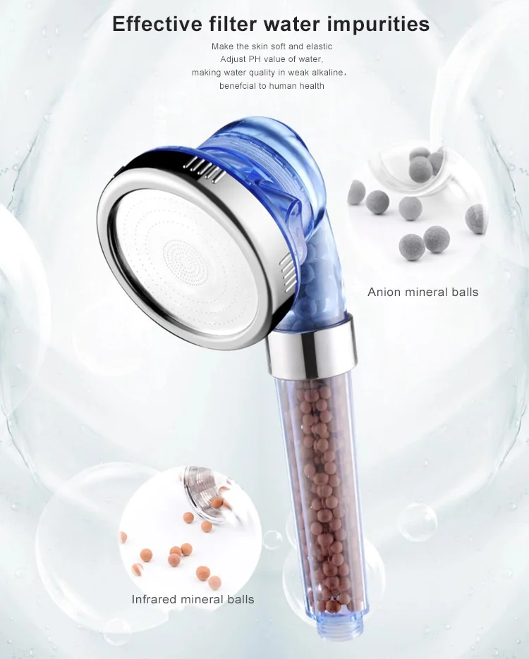 Mineral Stone Shower Head Filter Bathroom Vitamin C Water Filtration
