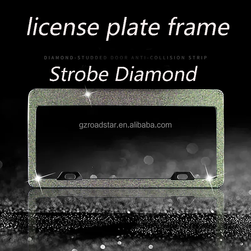 High Quality New Car Styling Bling Glitter Gem Rhinestone License