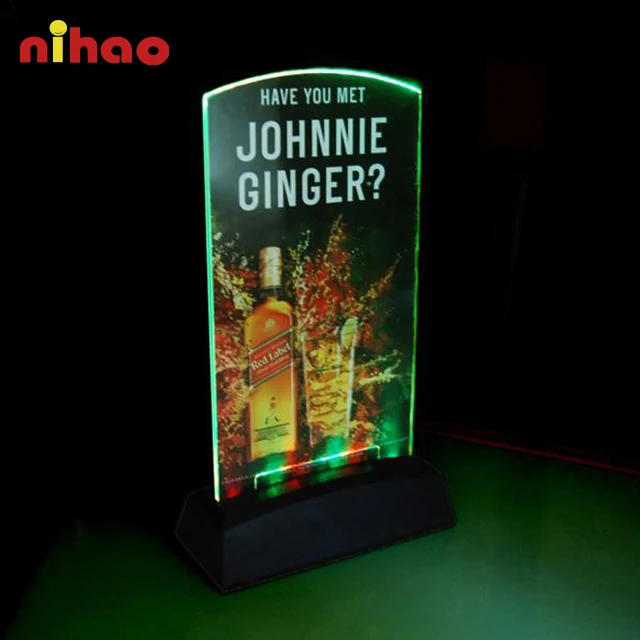 Nihao Customized Led Table Menu Display Stand Holder For Indoor Use