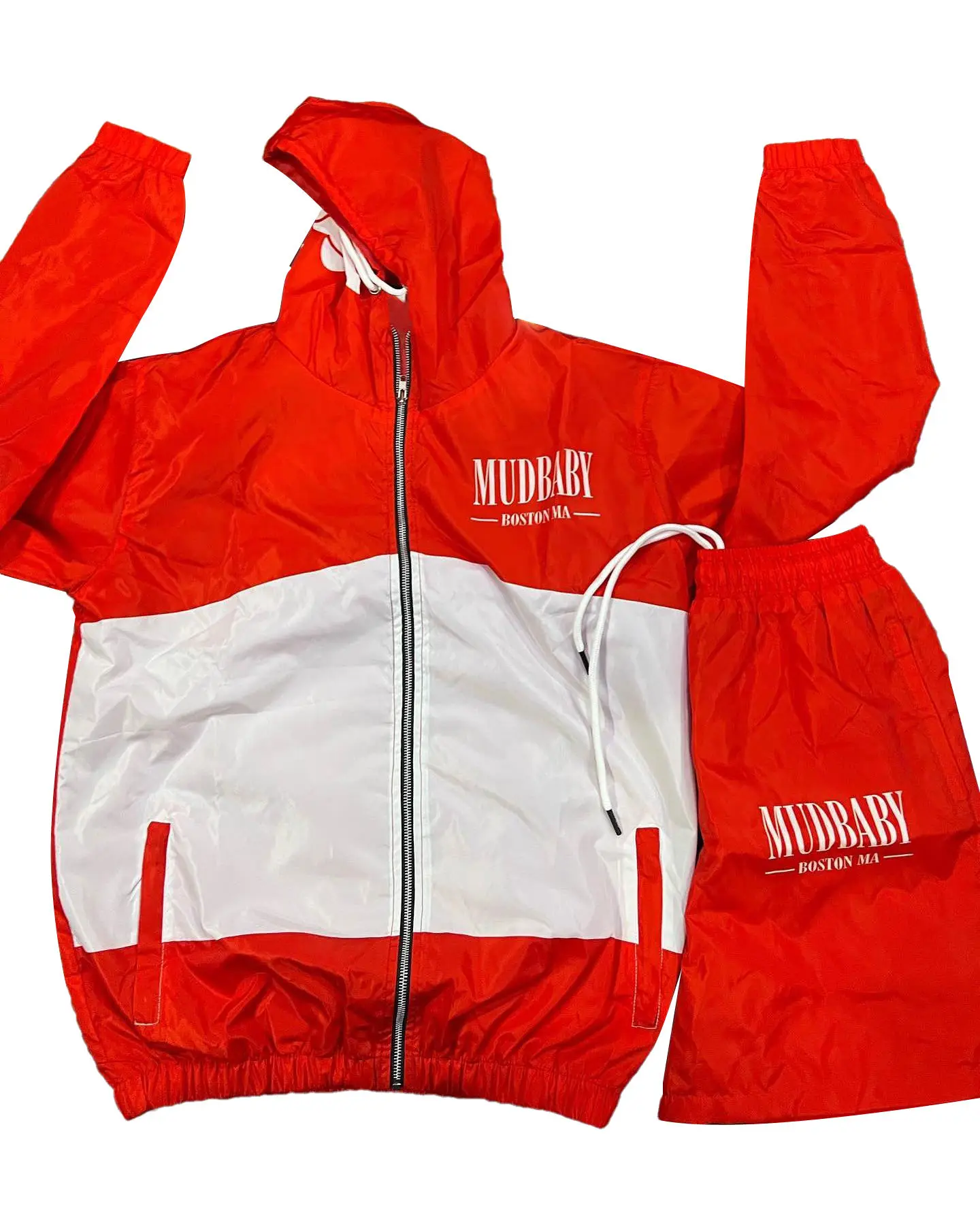 Custom Private Label Wind Breaker Jackets Shorts Sets 2 Pieces Oversized Heavy Polyester Casual Windbreaker Tracksuit Sets Men gallery 8
