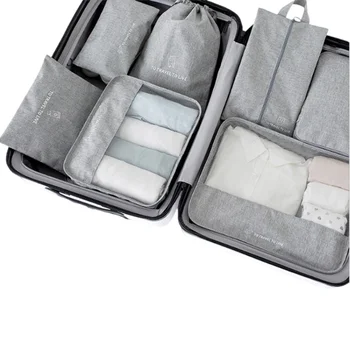 7 pcs Multifunctional portable Travel Clothes Shoes Cosmetic Organizer Storage Large Storage Bag Luggage Bags Set