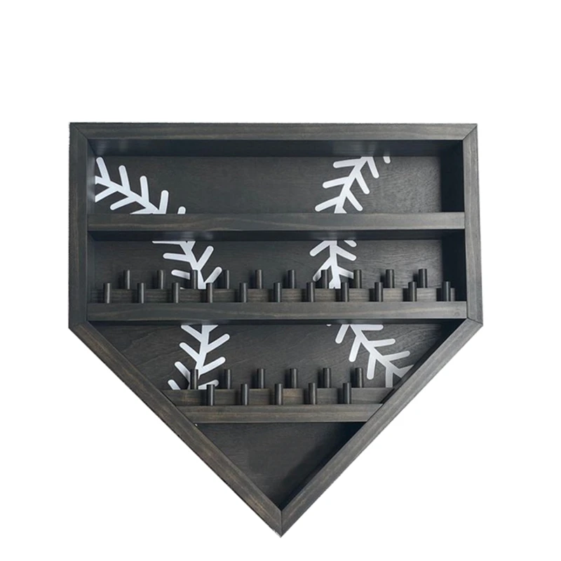3-teiliges Baseball-Display Regal Aus Metall – Wandhalterung Für Sammler-Bälle, Langlebig & Platzsparend (schwarz)
