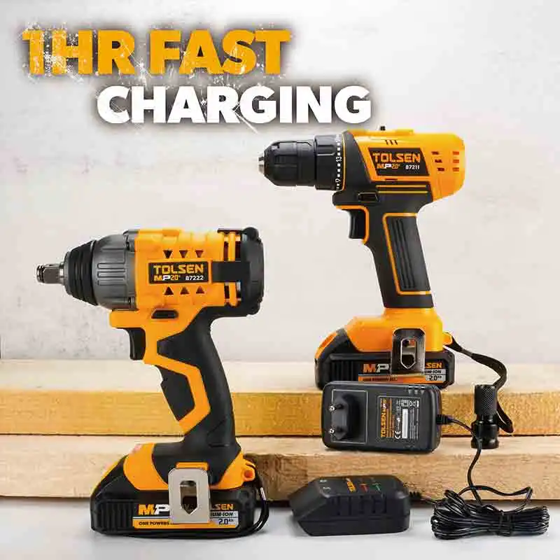 TOLSEN 87240 20 в 1500 об/мин 35 нм желтый литий-ионный электроинструмент наборы беспроводных комбинированных инструментов