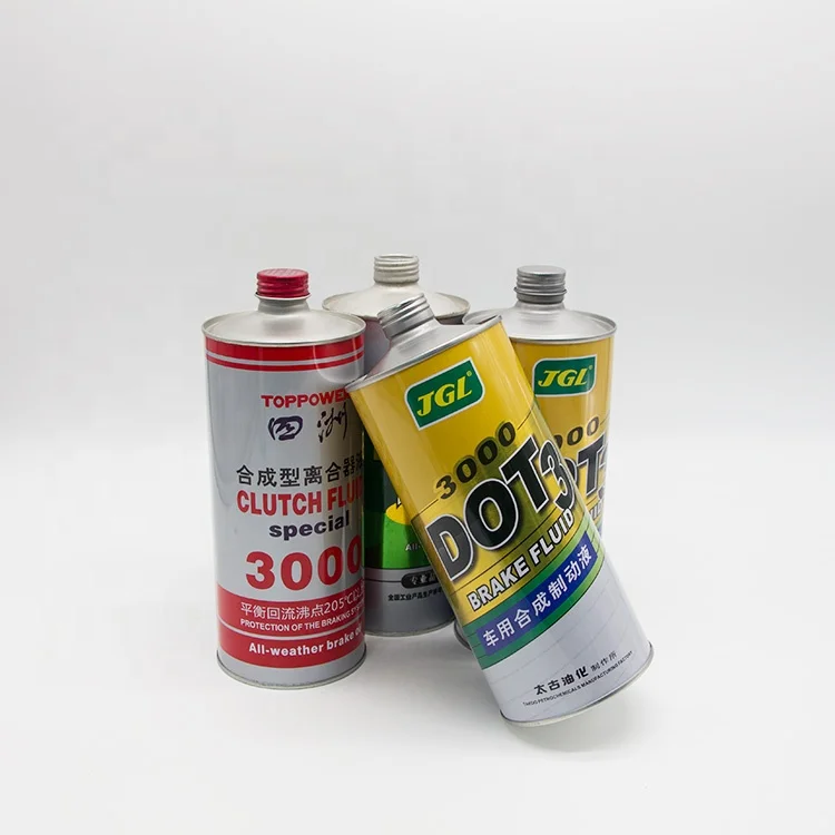 Factory Price 250ml 500ml 1L Cone Top Metal Can Clutch Fluid Round Empty Tin Can
