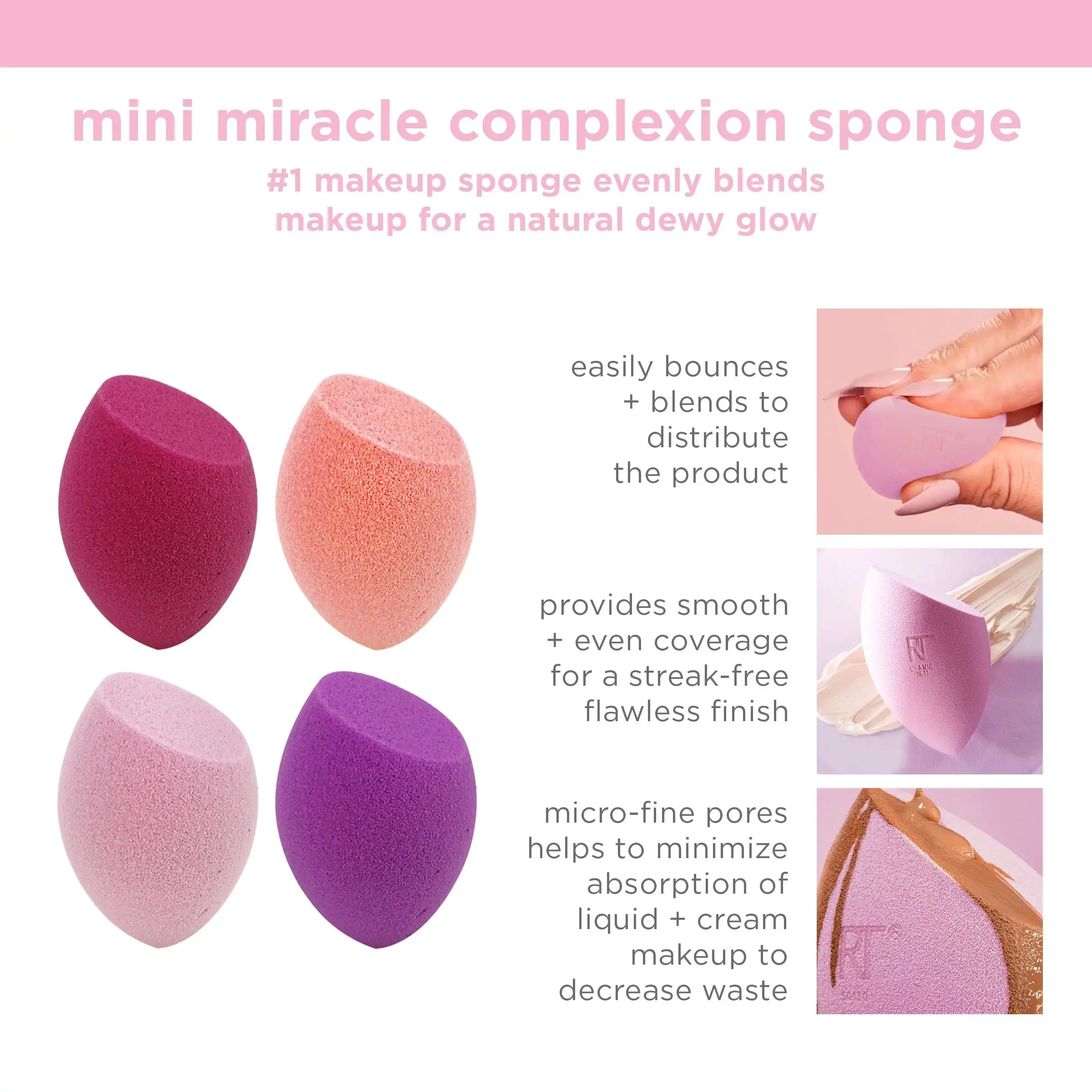 Mini Miracle Complexion Sponges Small Makeup Blending Sponges for Foundation  Concealer Puff