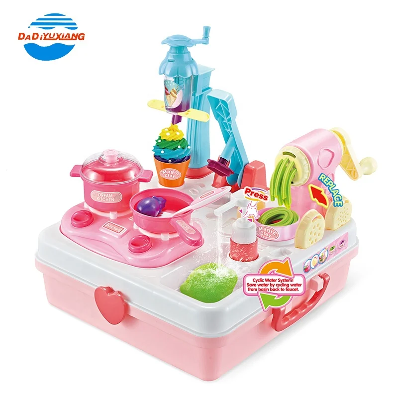 Многофункциональная цветная лапша и мороженое, игрушечная машинка для теста, игровые инструменты для теста с раковиной, игрушка