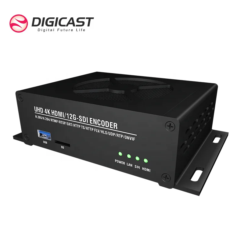 4K 60FPS 12G HD Encoder SDI Low Bitrate H265 H264 Encoder