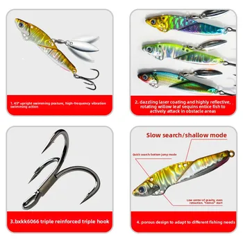 Hammaz Cheetah Iron Plate Lead-coated Copper Far-cast Artificial Hard Bait Hooks Tremor Rotating Sequins Cushion Bass Luya Bait – Hard Lure – view 4