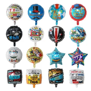 YACHEN Wholesale 18 Inch Spanish Feliz Dia PAPA Foil Happy Father's Day Balloons Fathers Day Party Decorations