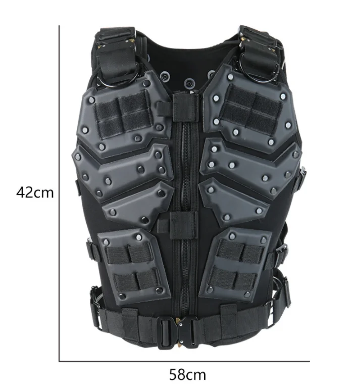 Modular MOLLE Plate Carrier Tactical Assault Vest with Pouches Holsters Nylon Load-Bearing System for Hunting & Combat Training