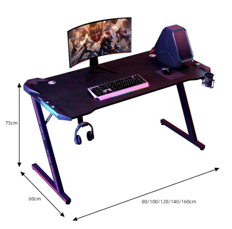 product hot sale gaming desk for gamer gaming table with rgb computer desk with cup holder z sharped gaming tables-11