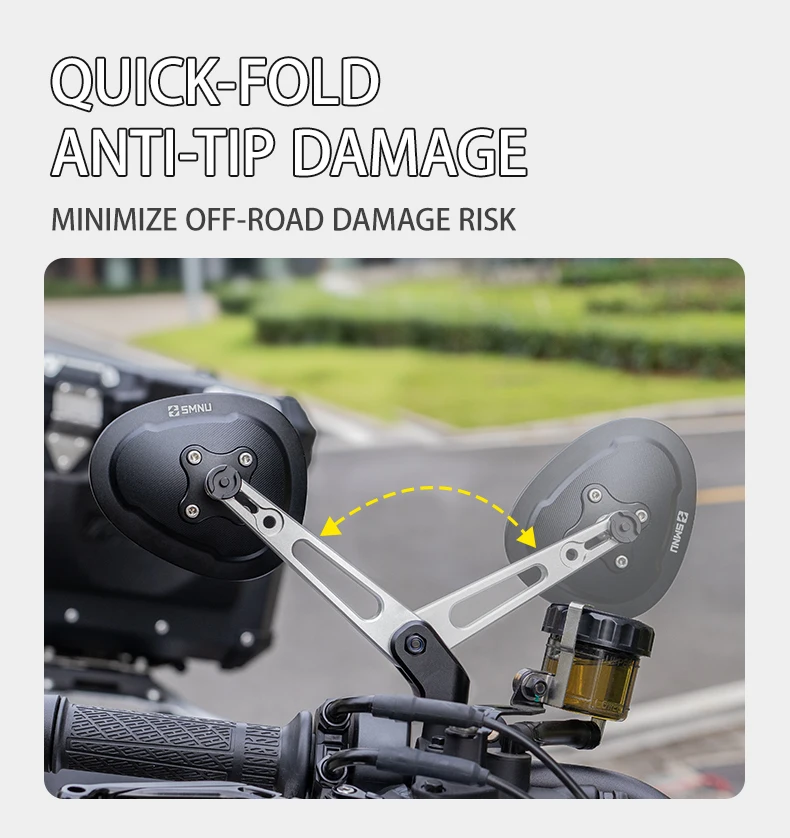 product smnu motorcycle mirror with expansion ball head base handlebar mirror hydrophobic motorcycle aluminum alloy rear view mirror-4