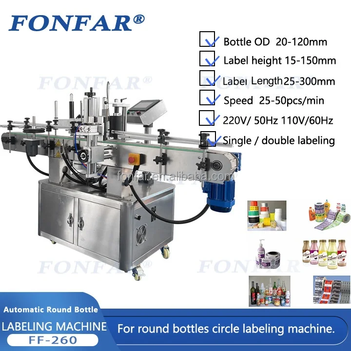 Acid Tag Lable Machine Automatic Chemical Label Sticker Machine / Automatic Bottle Label ...