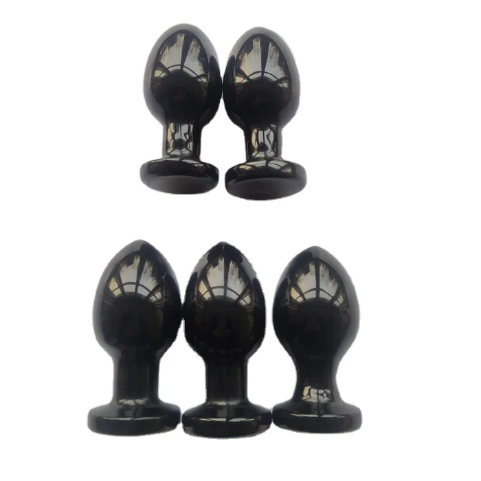 Natürliche schwarze Obsidian Stein Butt Plugs Kristall Anal Plugs