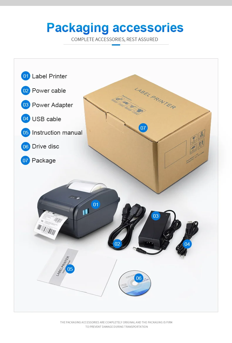 Zj9210 Label Printer 110mm Thermal Label Printer Shipping Label