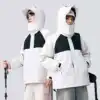 Unisex  ivory white thick down jacket