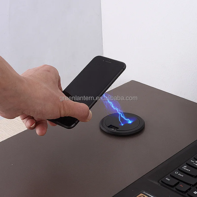 5W 10W USB Wireless Phone Charger Hidden under Desktop