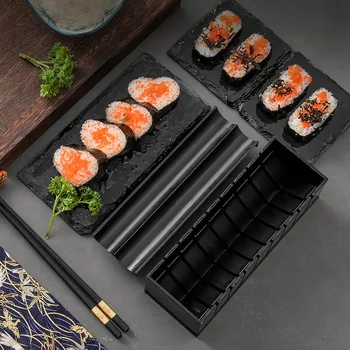 Sushi Maker 7 Pcs Kit Plastic Sushi Set Tools Japanese Rice Ball Cake Roll  Mold Sushi Multifunctional Mould Making Sushi Tools