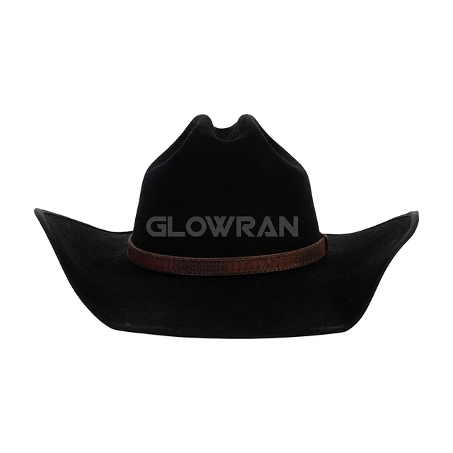 100% Australia Pure Wool Black Western Felt Cowboy Hats In Stock For Men Adult