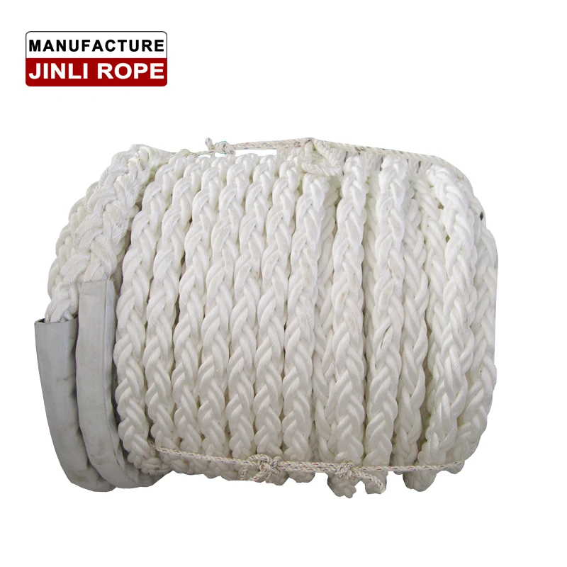 JINLI 8 Strands Braided Polyamide Nylon Marine Mooring Towing Rope