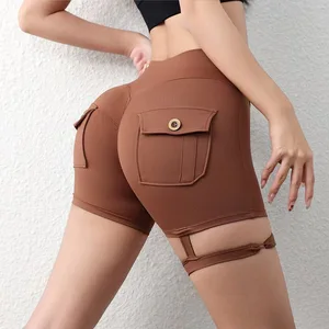 OEM New Women's Yoga Pants Seamless High Elastic Hip Tight Fashion Shorts Factory Outlet.