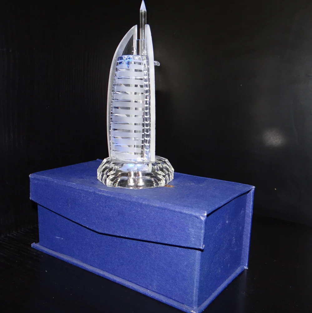 Light Up Dubai Burj Al Arab Hotel Crystal Tower Model - Elegant K9