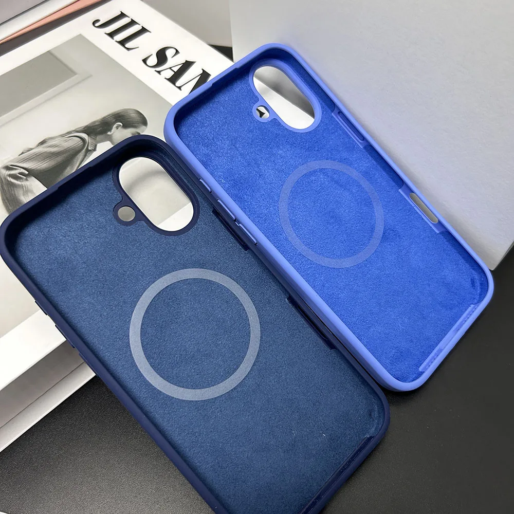 Luxury Phone Cover For Iphone 16 Pro Max Plus Magnetic Pure Colour Case Simple Business Skin Friendly Mobile Sjk516 Laudtec factory