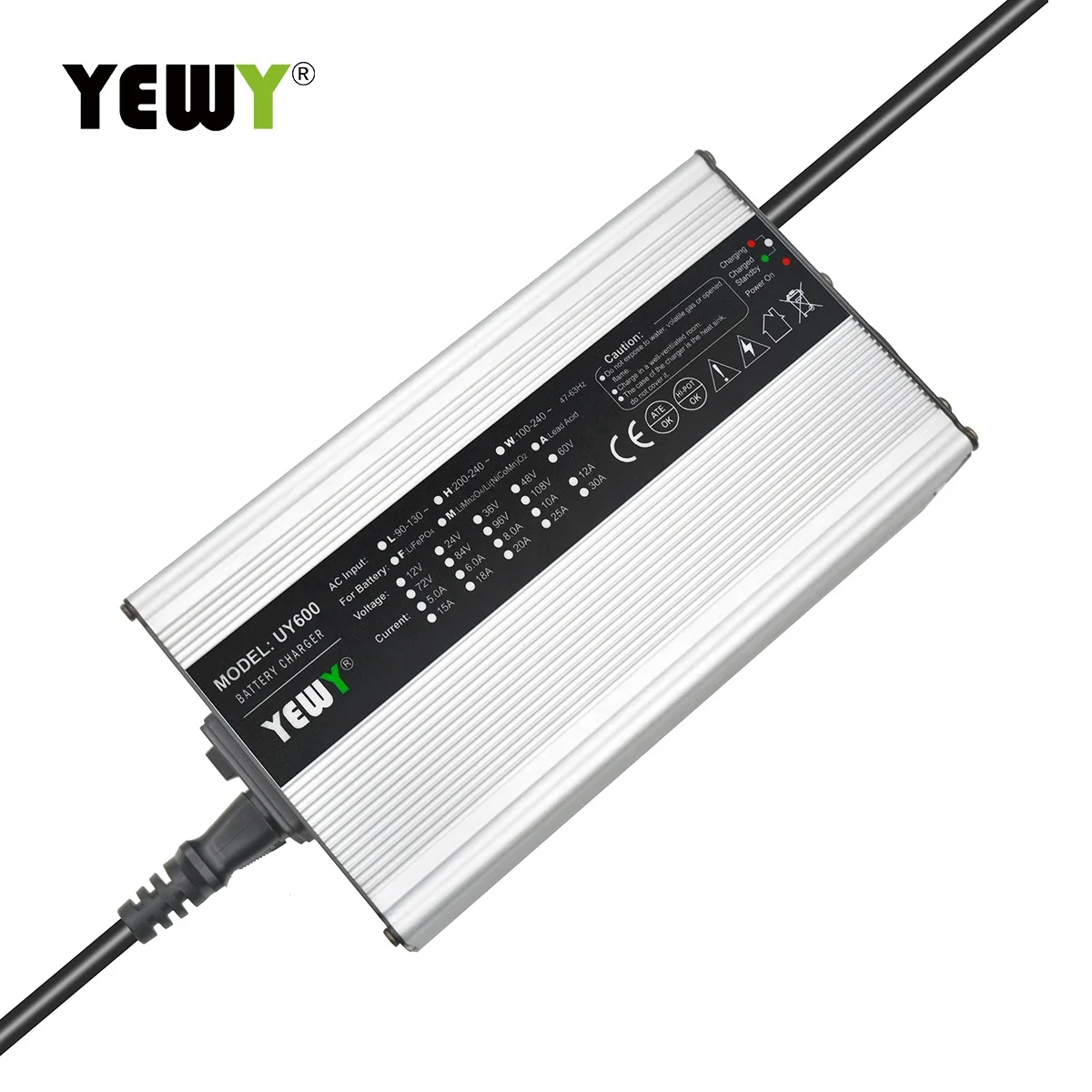Smart 12V/30A 36V/12A 72V/6A Lithium Lifepo4 Battery Charger OEM Logo for Golf Cart Scooter Other Vehicles Input 110V/220V 5A