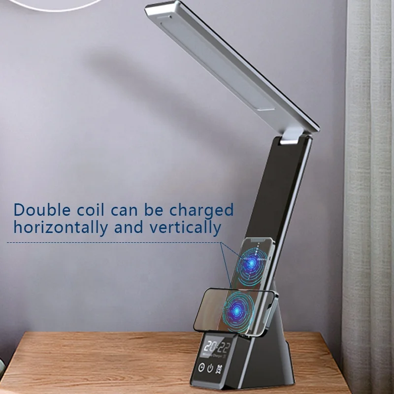fast wireless charger led alarm clock phone wireless 3 in 1 LED Table Lamp sublimation wireless charger cheap for watch Earpods