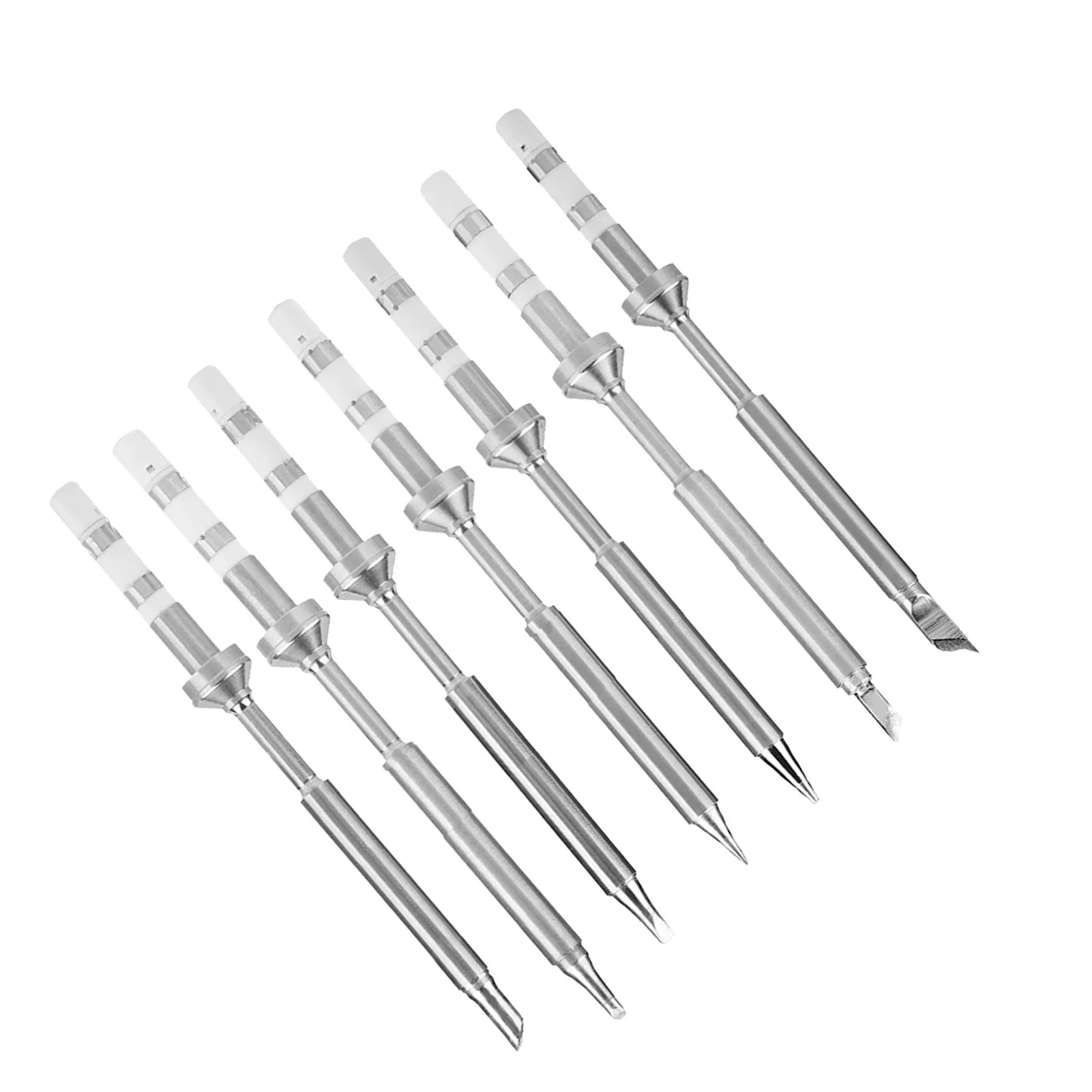 7 pezzi Mini punte per saldatore in acciaio inossidabile di ricambio per saldatore TS100 7 tipi_voghion.com