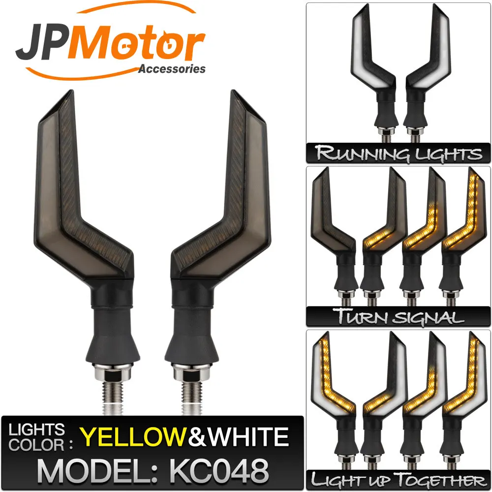 Светодиодный сигнал поворота для мотоцикла водонепроницаемый универсальный фонарь с желтым лезвием 2