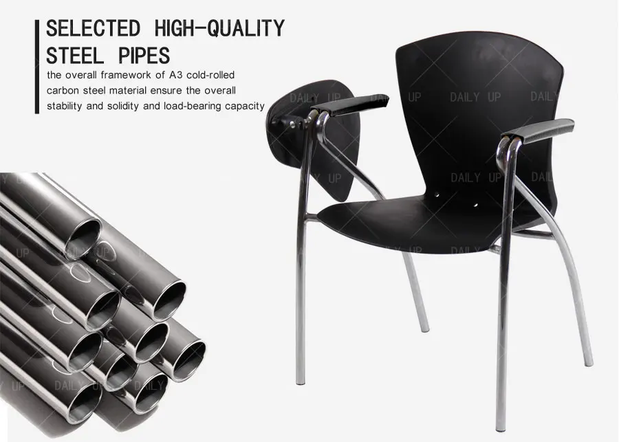 Padded Training Chair With Folding Tablet And Cushion Office Chair With Armrests 2024 New Design For Lecture Meeting Conference