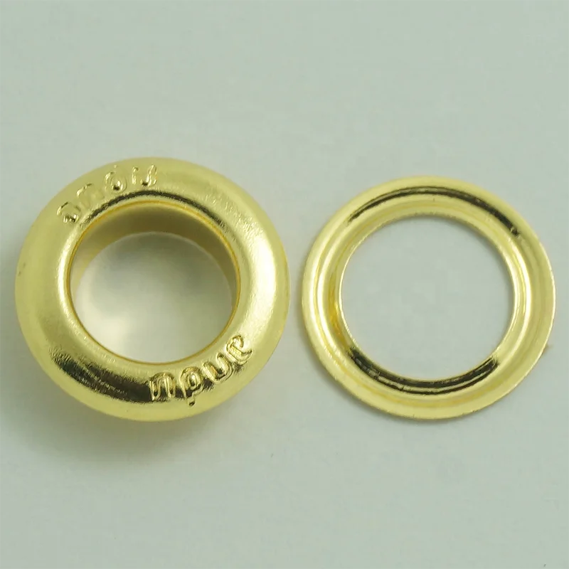 Высокое качество различные цвета и размеры логотип на заказ живопись одежды металлические круглые края люверсы с логотипом для сумки