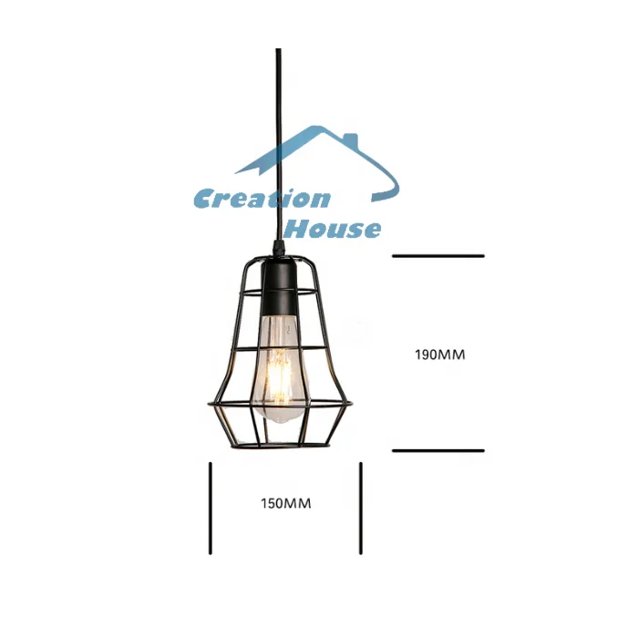 metal wired hanging lamps light