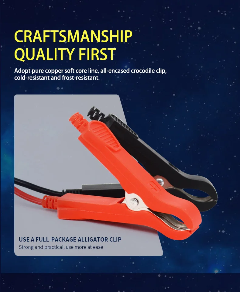 CHAOCHENBEN Hot Sell Blue Intelligent Pulse 12V/24V 10A Car Battery Charger Temperature Compensation Multi-Function Integrated details