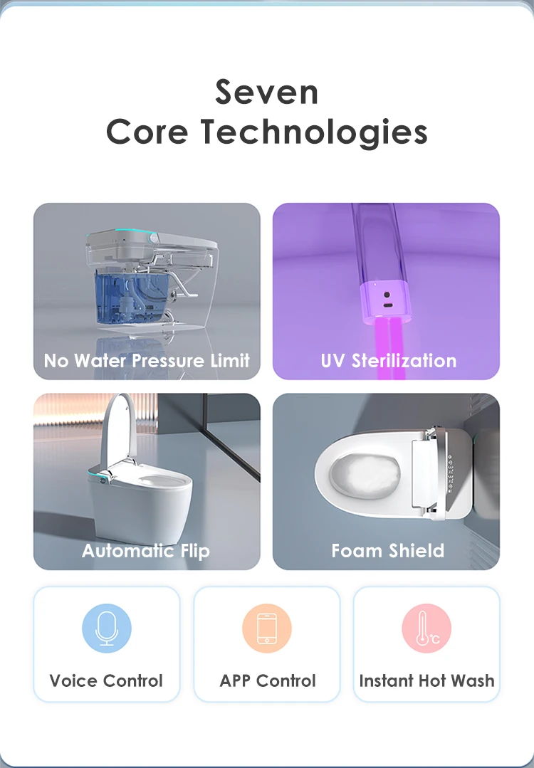 Intelligent Sanitary Ware Elongated Ceramic Automatic Smart Toilet with ...
