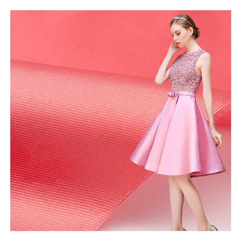Матовое цельнокроеное платье розового цвета из 100% полиэстера, 240 г, пышная юбка, атласная ткань для подружки невесты