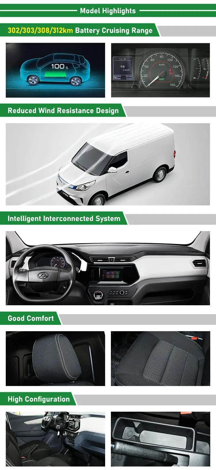 Chinese Maxus Ev30 Pure Electric Car Van Big Space 312km 2 Seats Hot Selling Electric Vehicle MiniVan manufacture