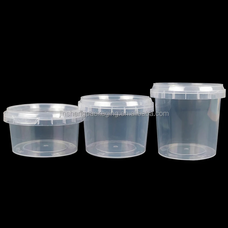 Custom Logo 250ml 500ml 1000ml Plastic Food Container with Tamper Evident Fast Dispatch Stocked Plastic Cups
