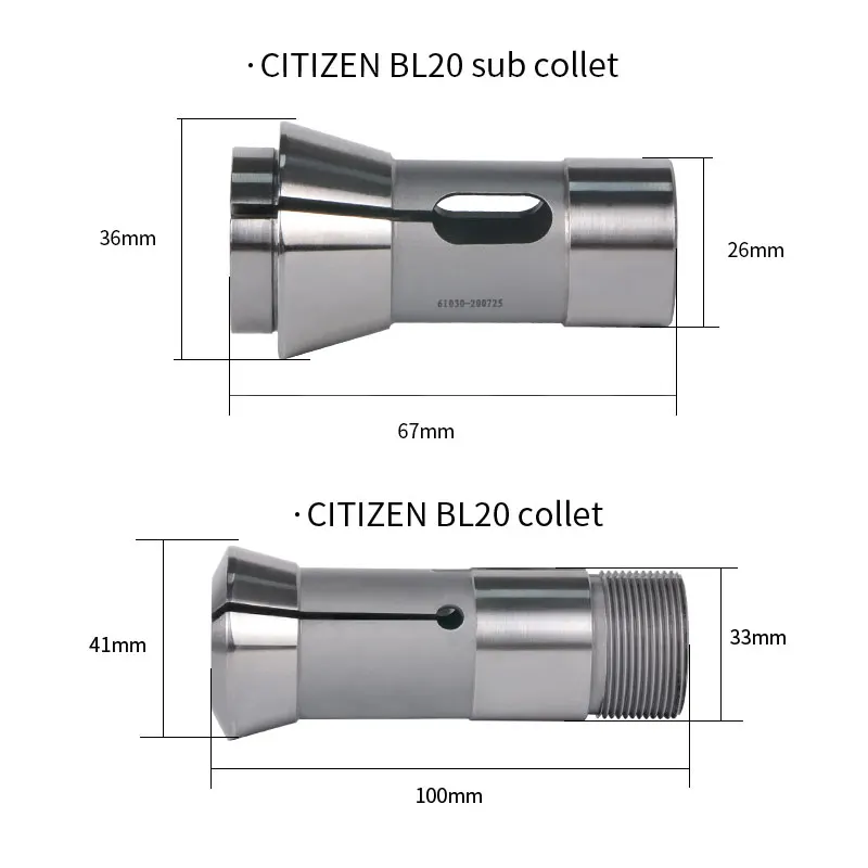 Lathe Collet for CITIZEN/CINCOM BL20 Type Machine Dead Length Main and Sub Spindle Collets