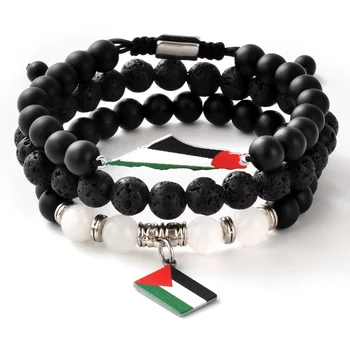 F563 Famous And Good Quality Accessory Map Of  Palestine Things Beaded  Gaza Map Beads Charm Free Palestine Bracelets For Gift