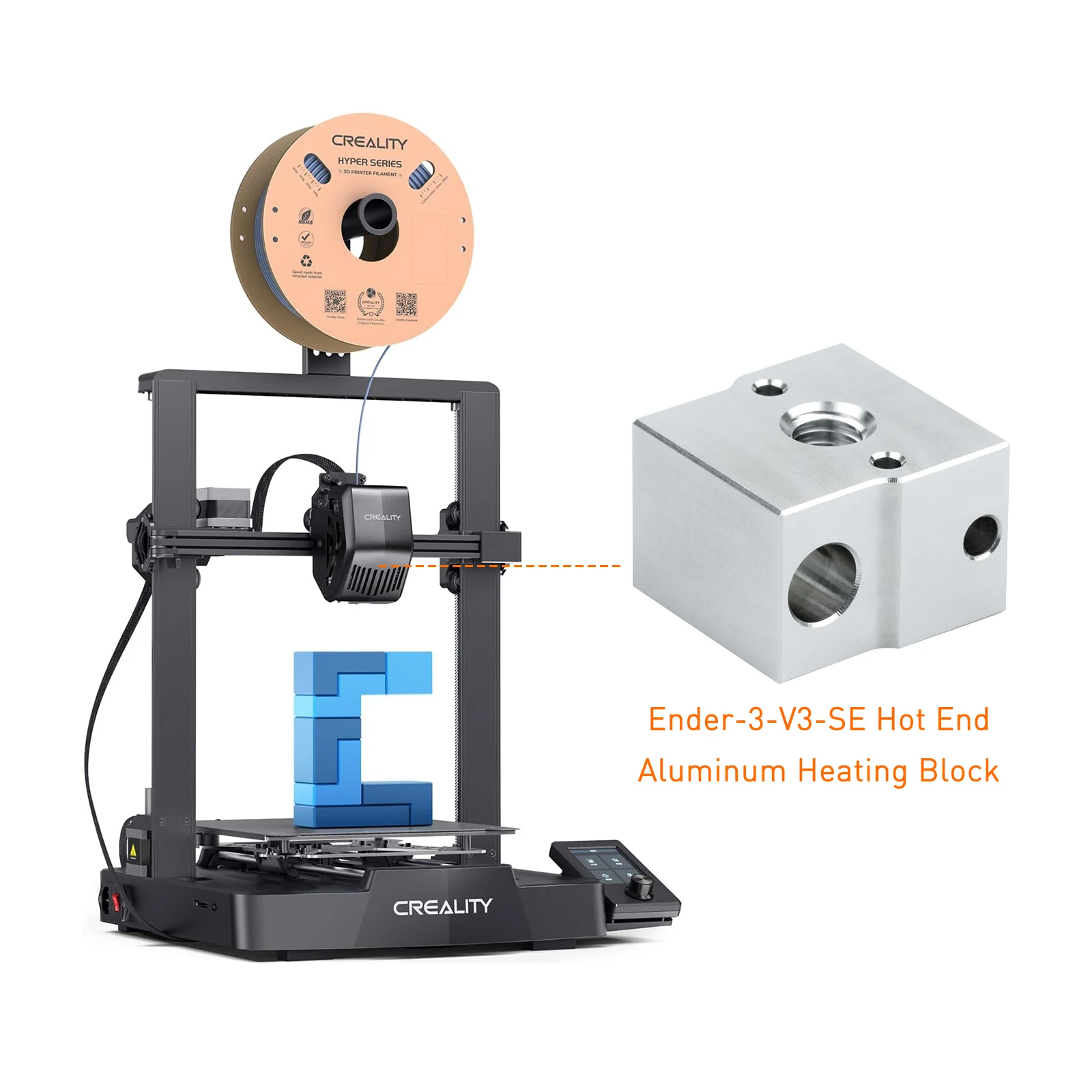 High Quality Ender 3 V3 Se Heating Block 3d Printer Aluminum Heat Block