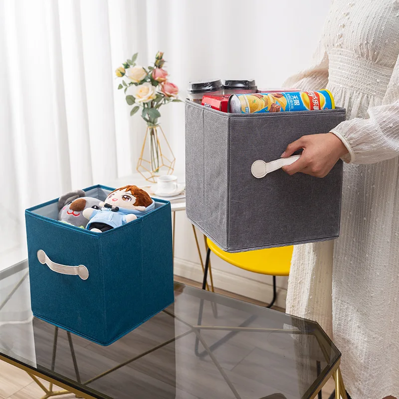 Modern Simple Collapsible Cloth Storage Bin Moisture-Proof Waterproof Multi-Purpose Folding Kids' Toys Organizing Square PC