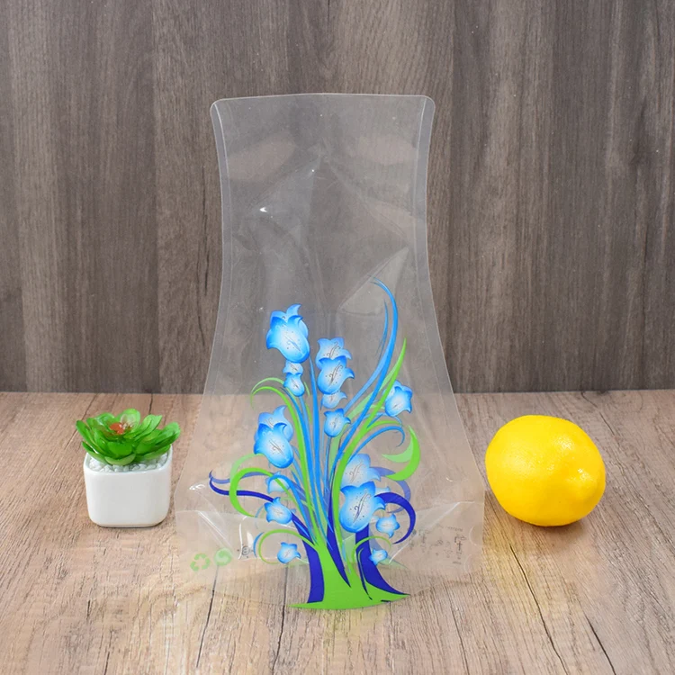 High Quality Clear Plastic Foldable Flower Vase For Home Decoration