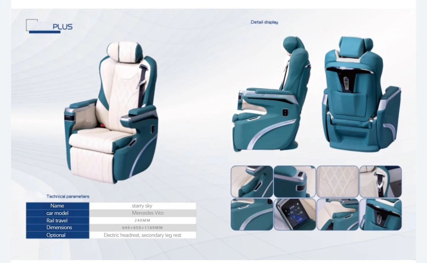 Camping Car Threeperson Aviation Seat Custom Sprint Vip Car Multi