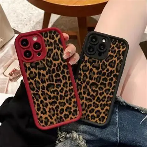 Leopard Black Cheetah Print Pattern Design Soft TPU TPU Case  Shockproof Protective Cover for For Iphone 16 15 14 13 Pro Max factory