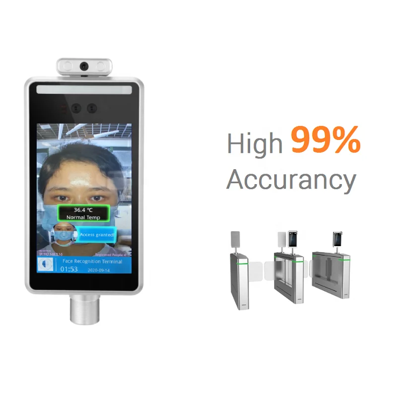 Ai Face Recognition Door Access System Smart Security Temperature Thermal Face Recognition Camera