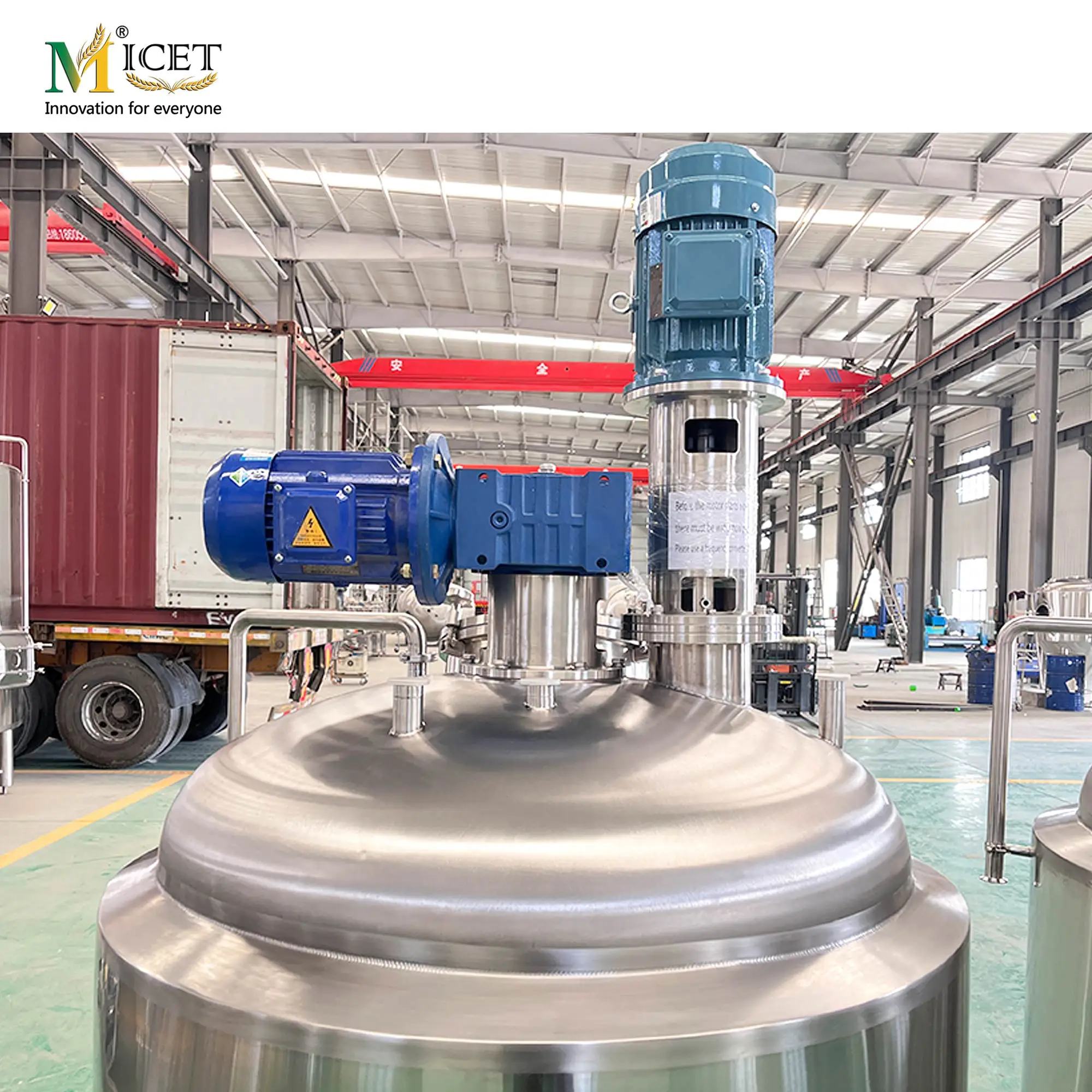 Micet New Design Boiler Heating System Mixing Control Juice Mixing tank with Agitator for Fruit Smoothie 500l 600l