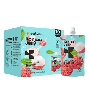 Natural Slimming Keto Konjac Jelly Lychee Flavor Low Calorie Konjac Jelly With Collagen Peptides