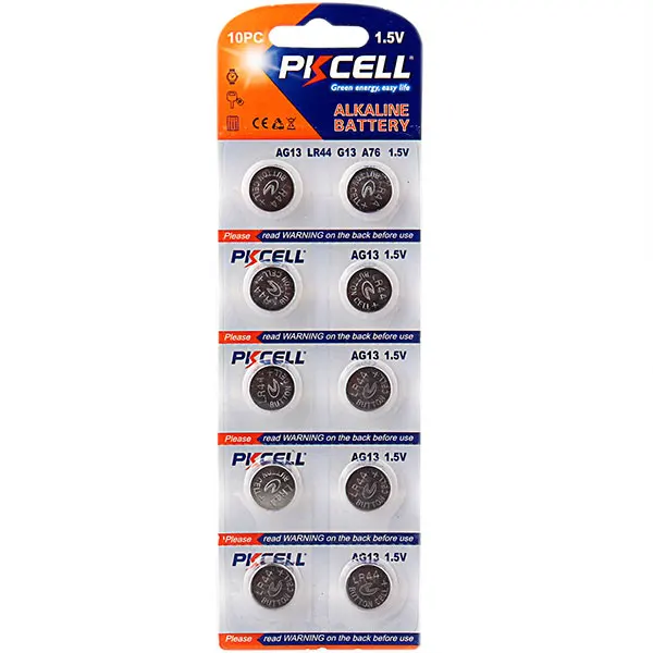 10pcs (1-card) AG13 / LR44 1.5V Alkaline Button Cells
